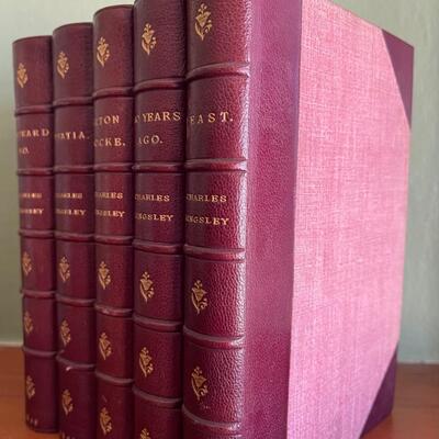 LOT 91 - Antique Book Set - Charles Kingsley - 5 Volumes