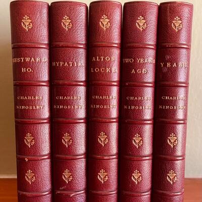 LOT 91 - Antique Book Set - Charles Kingsley - 5 Volumes