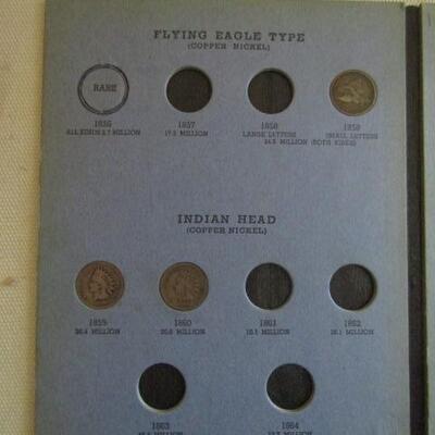 Collection of Indian Head Pennies 7ct Plus One Flying Eagle 1858 