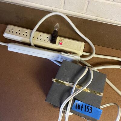 lot 153- (2) extension cords, power supply