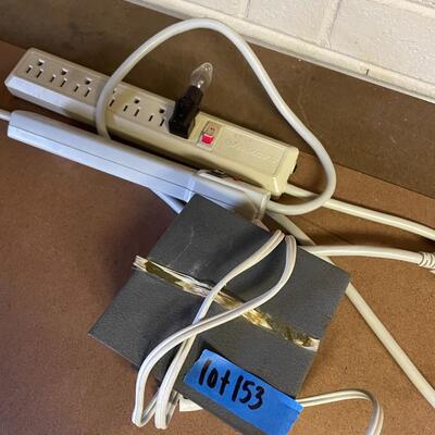 lot 153- (2) extension cords, power supply