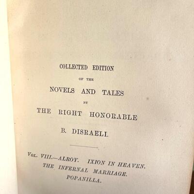 LOT 95 - Novels and Tales of the Right Honorable B. Disraeli