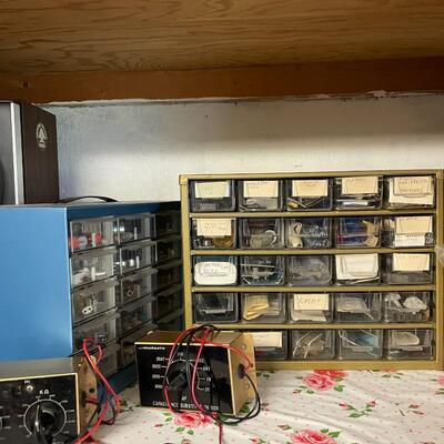 lot 159- Realistic tape deck, misc. tools and wires