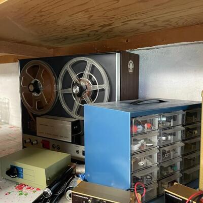 lot 159- Realistic tape deck, misc. tools and wires