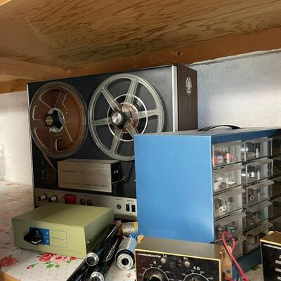 lot 159- Realistic tape deck, misc. tools and wires