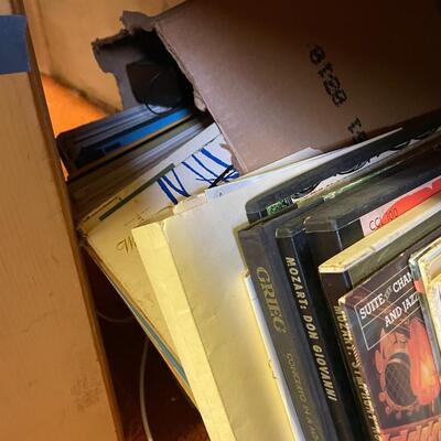 lot 161- Misc. bundle of records, stool