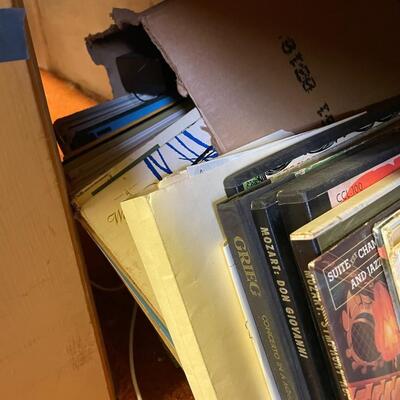 lot 161- Misc. bundle of records, stool