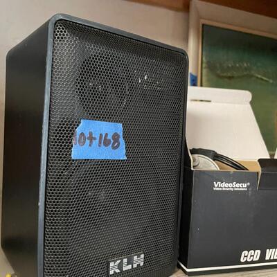 lot 168- KLH speaker, video secu ccd video camera