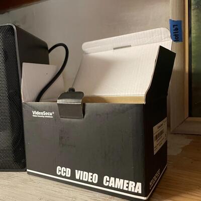 lot 168- KLH speaker, video secu ccd video camera