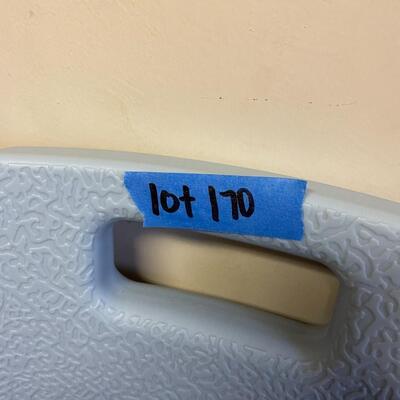 lot 170- medical chair, bath handle, bedside toilet, cane