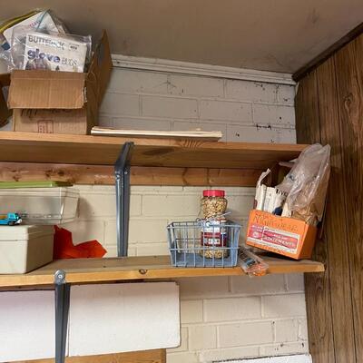 lot 182- Entire contents of crafting room including all crafts, furniture, Sears kenmore sewing machine table, (2) dressers, Shelves, (2)...