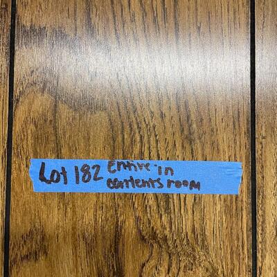 lot 182- Entire contents of crafting room including all crafts, furniture, Sears kenmore sewing machine table, (2) dressers, Shelves, (2)...