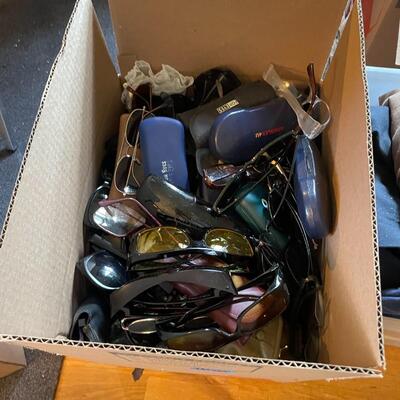 lot 185- Misc. box of glasses and glasses cases