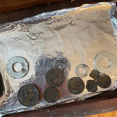 lot 188- antique scale with additional weights