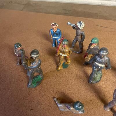 lot 197- (11) vintage metal figurine toys circa 1930's