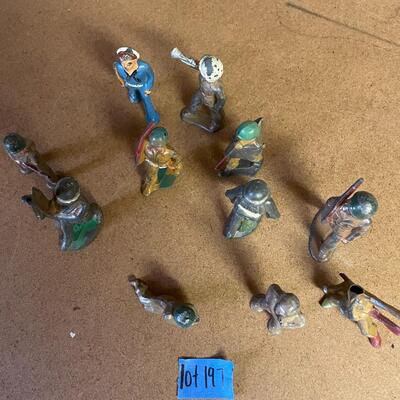 lot 197- (11) vintage metal figurine toys circa 1930's