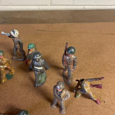 lot 197- (11) vintage metal figurine toys circa 1930's