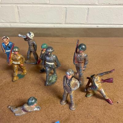 lot 197- (11) vintage metal figurine toys circa 1930's