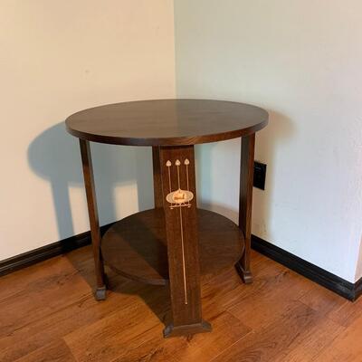 #2 Stickley Harvey Ellis Design Round Mission Oak Lamp Table