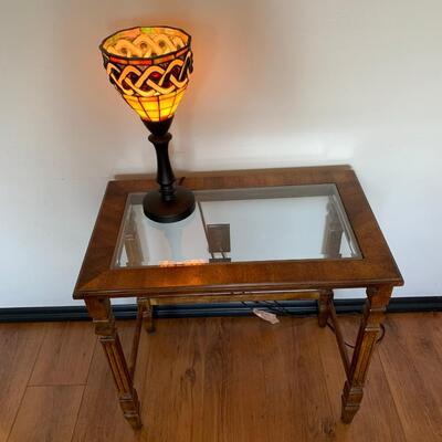 #8 Lovely Wood Side Table With Glass Top we have 2 similar ones - see #36