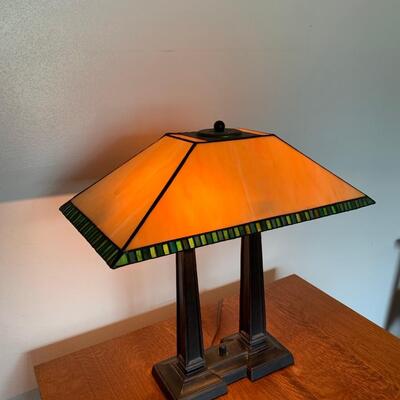 #58 Tiffany Table Lamp- Green Trim