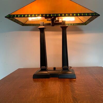 #58 Tiffany Table Lamp- Green Trim