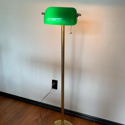 #62 Retro Green Bankers Floor Lamp