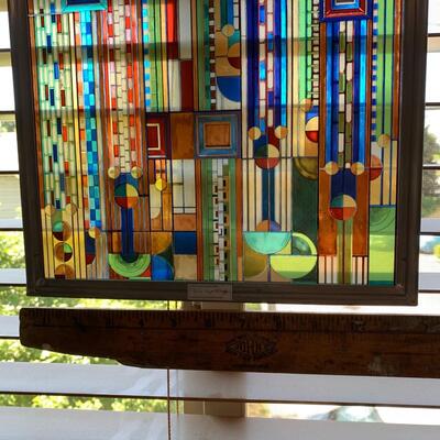 #81 Frank Loyd Wright Stained Glass Window Hanging