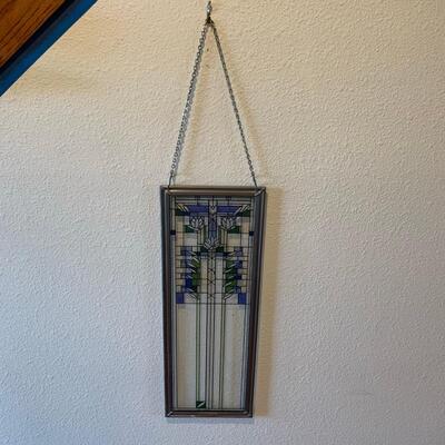#143 Frank Lloyd Wright Blue Lily Stained Glass Window