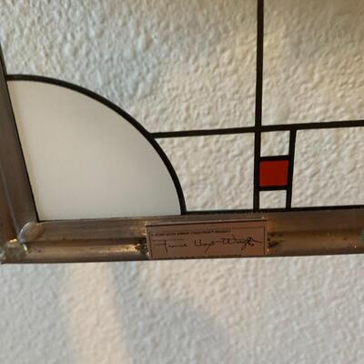 #144 Frank Lloyd Wright Geometric Stained Glass Window