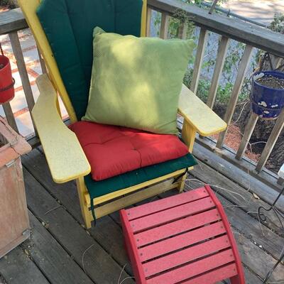 #155 Yellow Patio Chair, Footrest & Cushions (COMES WITH YELLOW FOOTSTOOL, not RED)