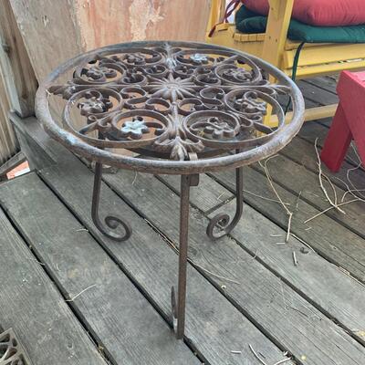#161 Floral Patio Side Table