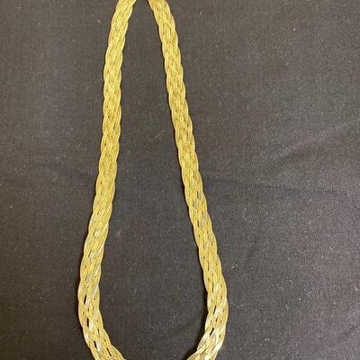 Sterling herringbone braided necklace