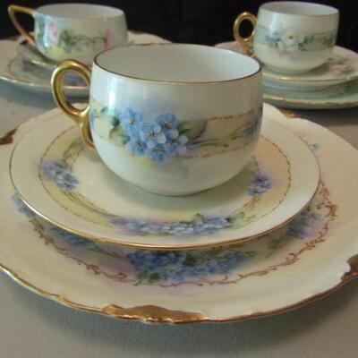 Group #1 of Five Luncheon Sets- Assorted Makers:  Each Set Includes Luncheon Plate, Cup, and Saucer