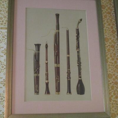 Vintage Print of Wood Wind Instruments