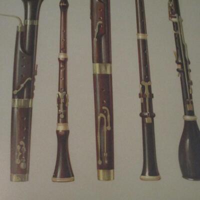 Vintage Print of Wood Wind Instruments