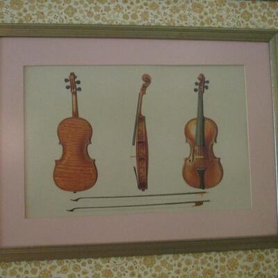 Vintage Print of Cello Instrument