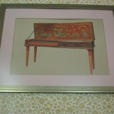 Vintage Print of Early Keyboard Instrument