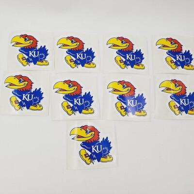 ALUMNI ASSOCIATION THE UNIVERSITY OF KANSAS JAYHAWK STICKERS BUNDLE OF 9