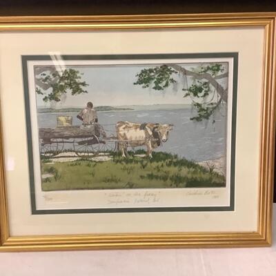 339  Signed & Number Engraving By Christina Bates “ Waitin “ on the Ferry  1984 
