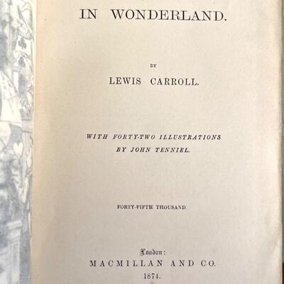 LOT 96 - Early Alice's Adventures in Wonderland - 1874 MacMillan - London