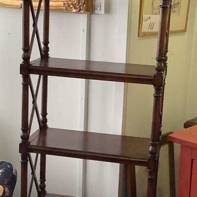 342  Beautiful Drexel Mahogany Wood Criss Cross Style Bookshelf  