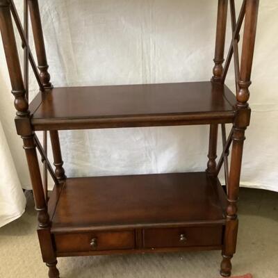 342  Beautiful Drexel Mahogany Wood Criss Cross Style Bookshelf  