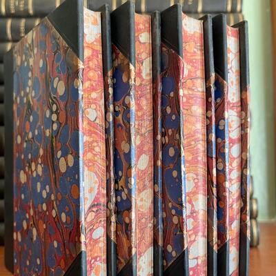 LOT 98 - Large Charles Dickens Book Set - Leipzig - 1800's - 38 Books