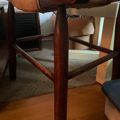 lot 207- Mid century modern rolling table and small stool