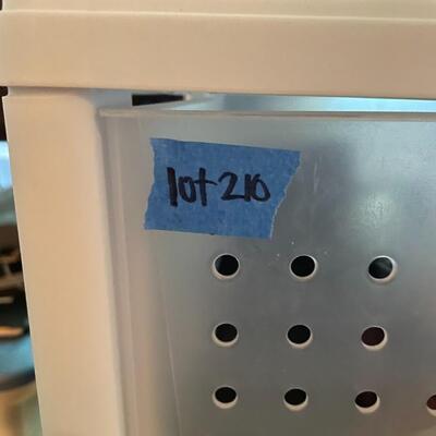 lot 210- small cabinet with contents