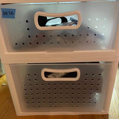 lot 210- small cabinet with contents
