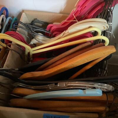lot 214- (2) boxes full of hangers