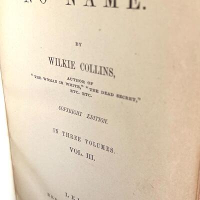 LOT 100 - No Name - Wilkie Collins - Leipzig - 1863 - 3 Volumes