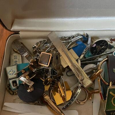 lot 222- box of misc. cuff links and tie clips